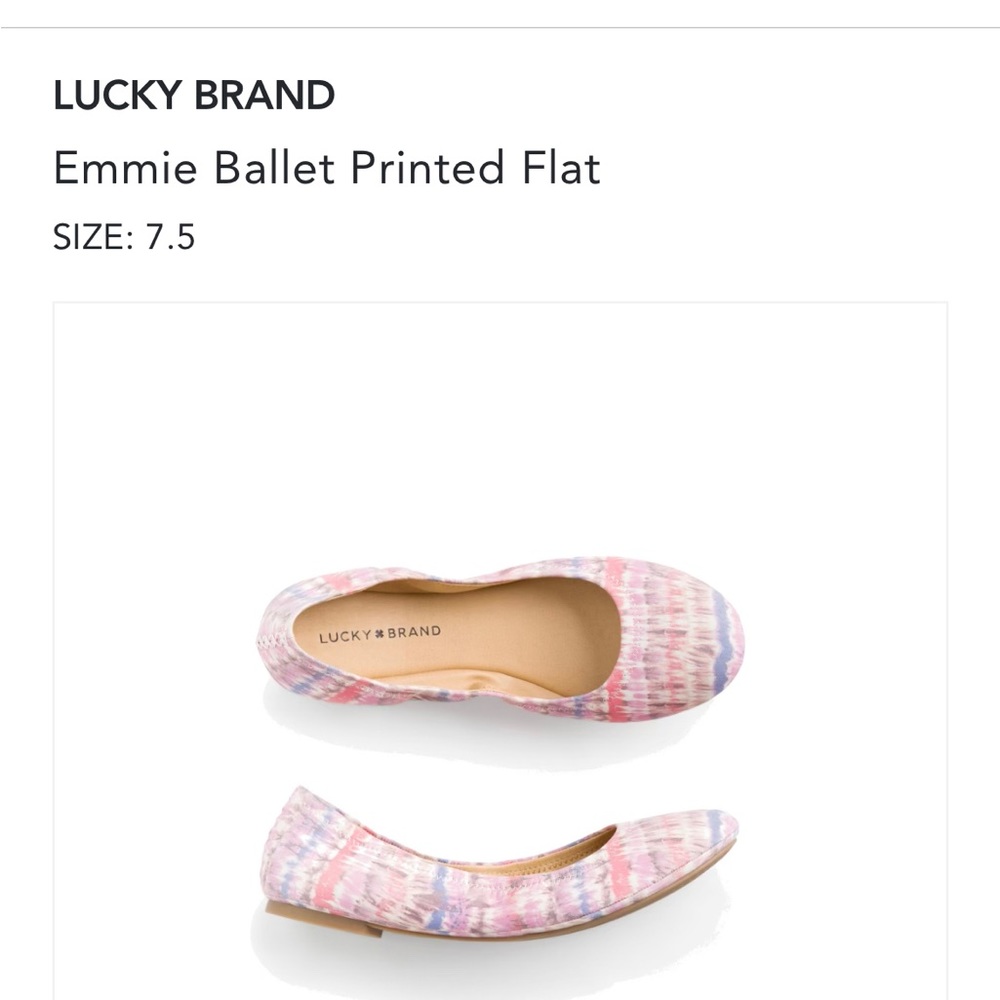 NWT Lucky Brand Emmie Ballet Printed Flat Size 7.5